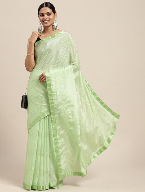 self design sequin saree with blouse - 18679232 - Very Small Image - 1