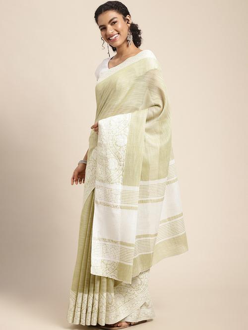 yellow jacquard saree with blouse - 18679256 - Very Small Image - 1