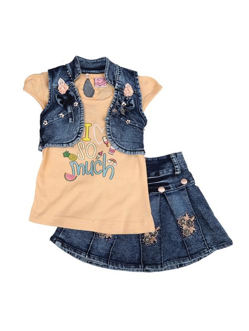girls printed top & skirt set - 18680127 - Very Small Image - 1