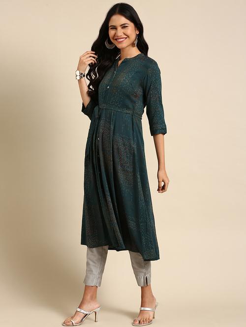 women's flared kurta - 18683030 - Very Small Image - 1