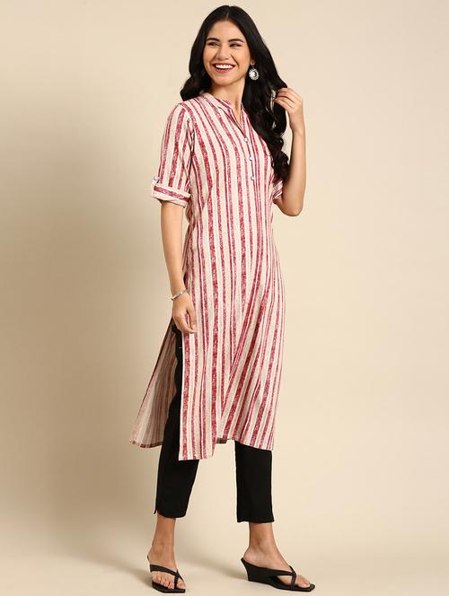 women's straight kurta - 18683132 - Very Small Image - 1