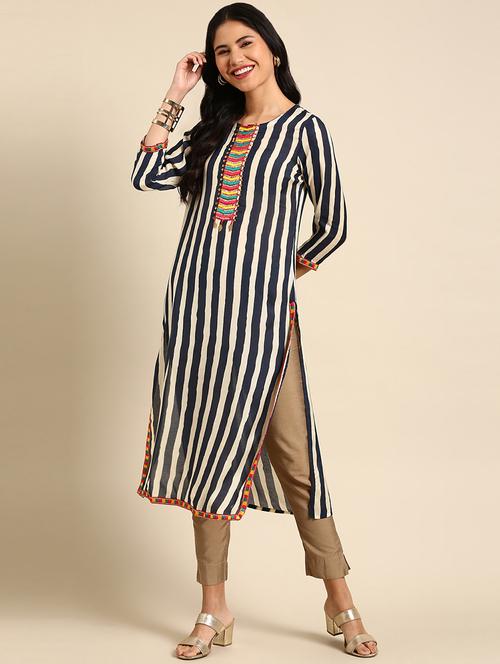 women's straight kurta - 18683142 - Very Small Image - 1