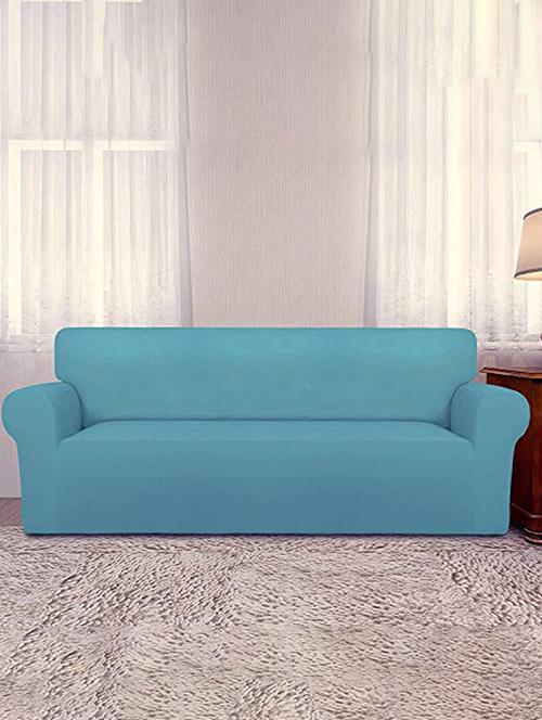 universal solid sofa cover big elasticity cover for couch flexible stretch sofa slipcover (teal blue) - 18684413 - Very Small Image - 1
