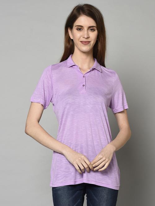 purple viscose regular tshirt - 18685015 - Very Small Image - 1