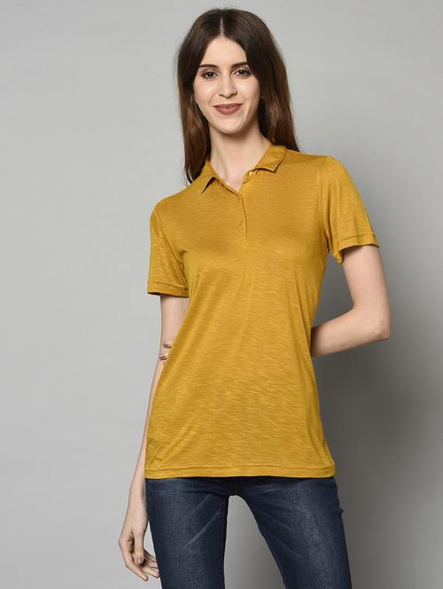 yellow viscose regular tshirt - 18685016 - Very Small Image - 1