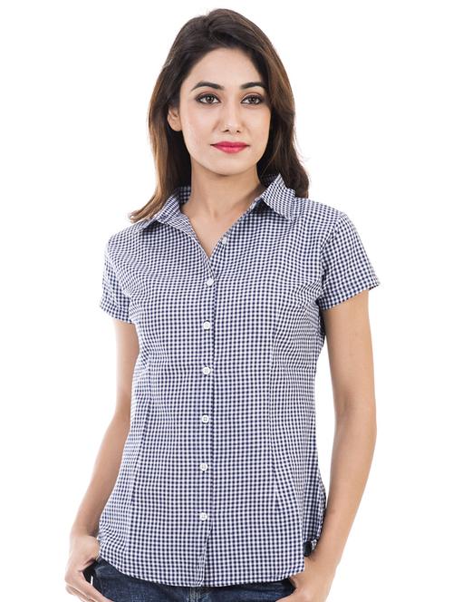blue checkered regular shirt - 18685061 - Very Small Image - 1