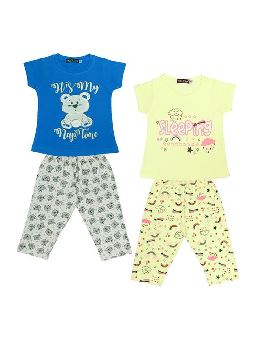 girls pack of 2 nightwear capri set - 18686466 - Very Small Image - 1