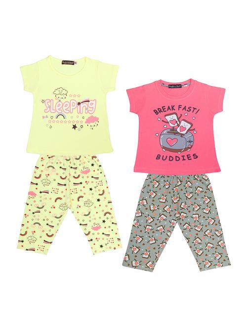 girls pack of 2 nightwear capri set - 18686469 - Very Small Image - 1