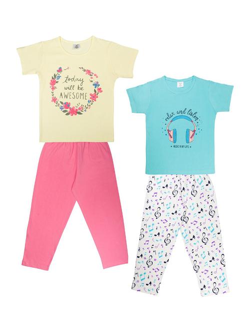 girls pack of 2 nightwear capri set - 18686482 - Very Small Image - 1