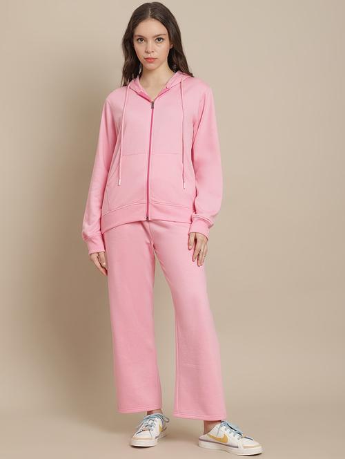 hooded neck solid pyjama set nightwear set - 18686572 - Very Small Image - 1