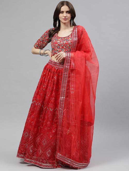embroidered lehenga and choli with dupatta - 18686850 - Very Small Image - 1