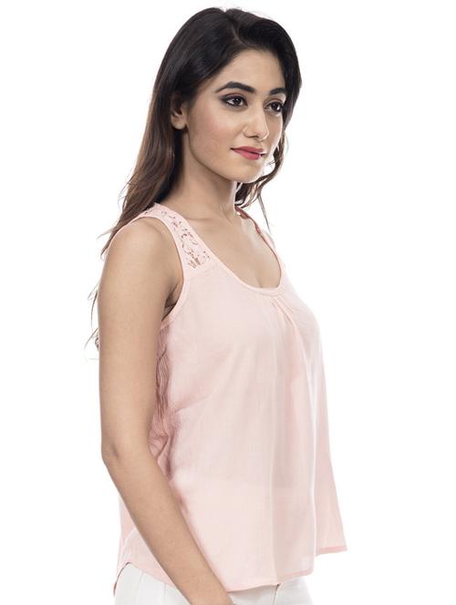 pink cotton blend regular top - 18688112 - Very Small Image - 1