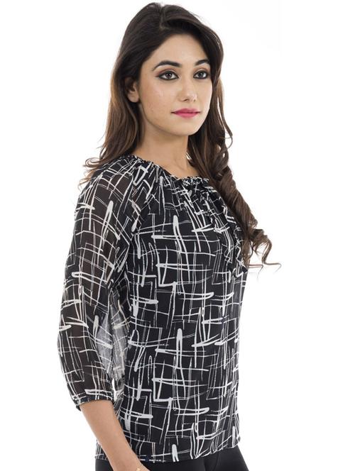 black georgette regular top - 18688126 - Very Small Image - 1
