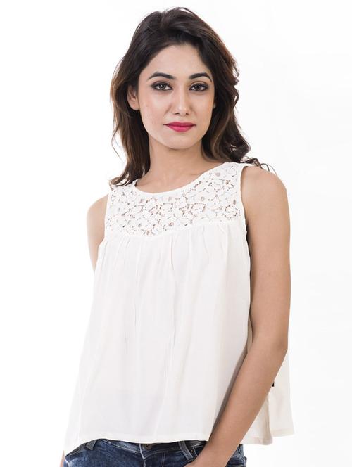 white viscose regular top - 18688139 - Very Small Image - 1