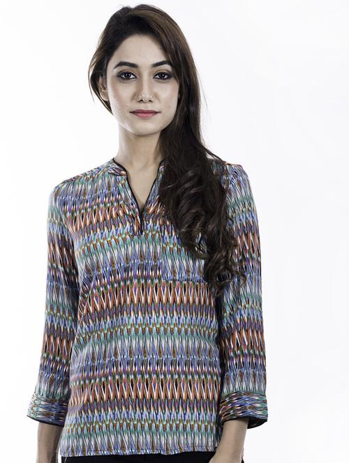 multi colored viscose regular top - 18688159 - Very Small Image - 1