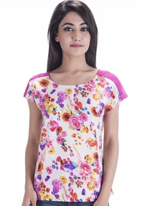 multi colored crepe regular top - 18688180 - Very Small Image - 1