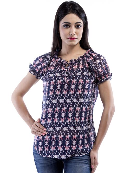 multi colored cotton blend regular top - 18688228 - Very Small Image - 1
