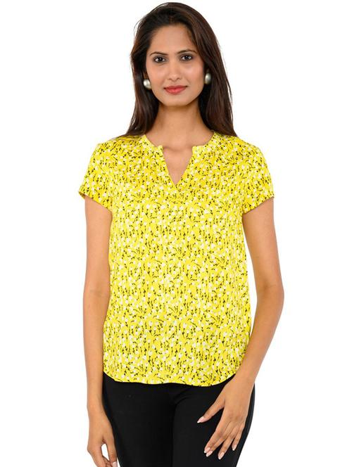 yellow viscose regular top - 18688243 - Very Small Image - 1