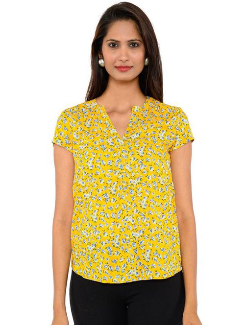 yellow viscose regular top - 18688244 - Very Small Image - 1