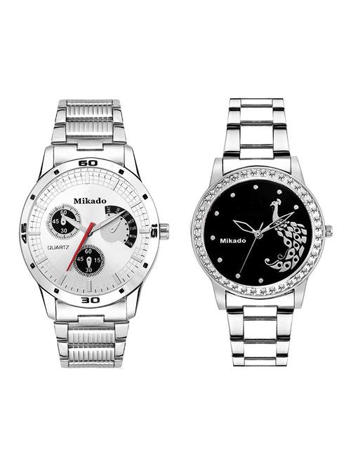 high quality and metal chain couple watches for men and women - 18688952 - Very Small Image - 1