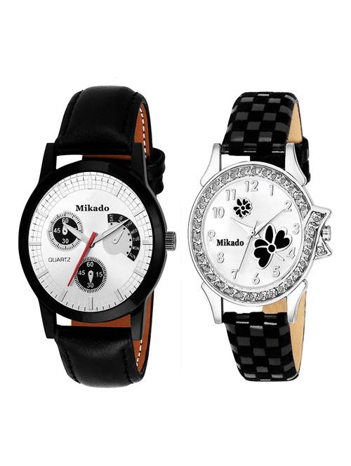 ultra stylish couple watches combo for men and women - 18689020 - Very Small Image - 1