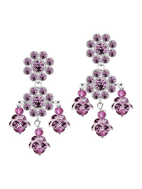 purple metal drop earring - 18689024 - Very Small Image - 1