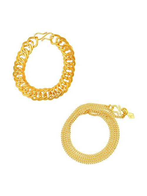 gold plated chain & bracelet set - 18689076 - Very Small Image - 1