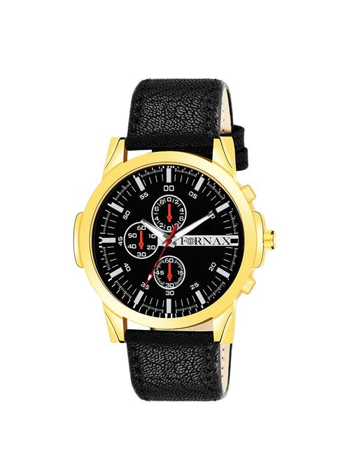 gold igp platted royal chrono pattern water resistant analog watch for men's - 18689598 - Very Small Image - 1