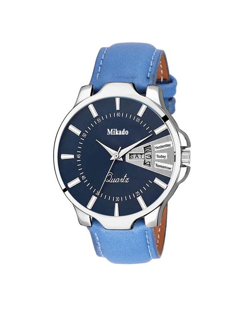 men's blue day and date display analog watch for men's - 18689714 - Very Small Image - 1