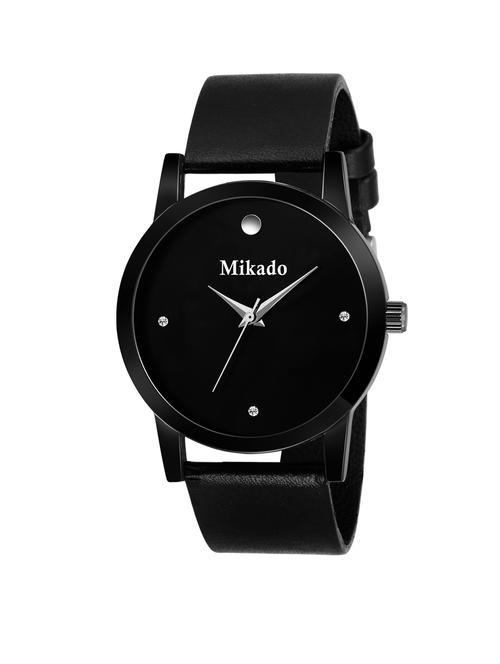 unique fashion black dial men's analog watch - 18689799 - Very Small Image - 1