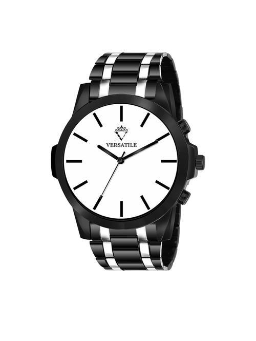 presents white decent dial with two tone platted metal watch for men's - 18689899 - Very Small Image - 1