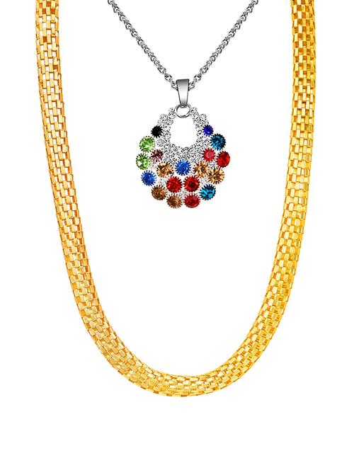 pack of 2 metal chain necklace - 18690192 - Very Small Image - 1