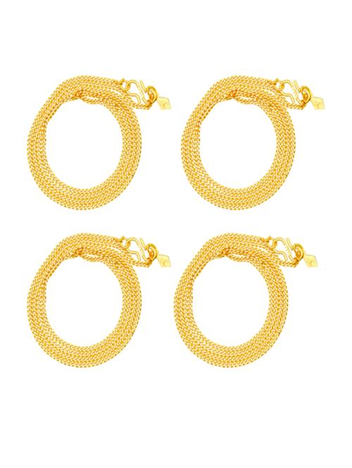 pack of 4 gold metal chain necklace - 18690198 - Very Small Image - 1