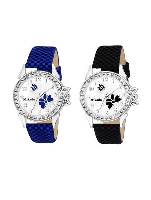 new shinning precious stone analog watches combo for women and girls - 18690429 - Very Small Image - 1