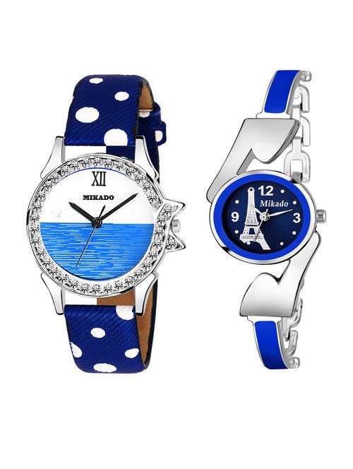 ocean design royal blue analog watches for women and girls - 18690470 - Very Small Image - 1