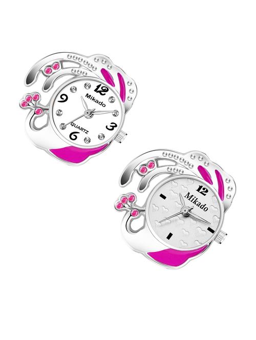 ring watches combo with adjustable strap and gorgeous dial for girls - 18690673 - Very Small Image - 1