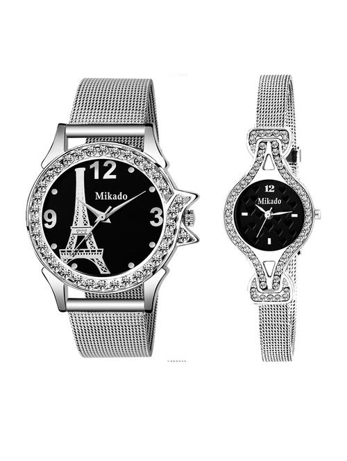 queen lifestyle black sheffer analog watches for girls and women - 18690678 - Very Small Image - 1