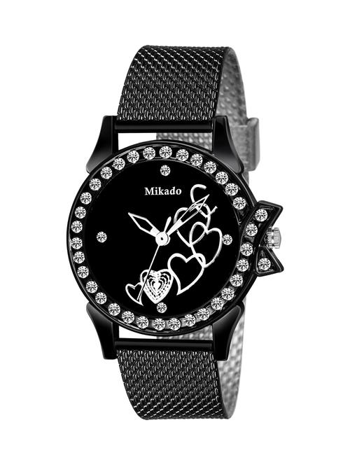 fabric black analog watch for girls - 18690998 - Very Small Image - 1