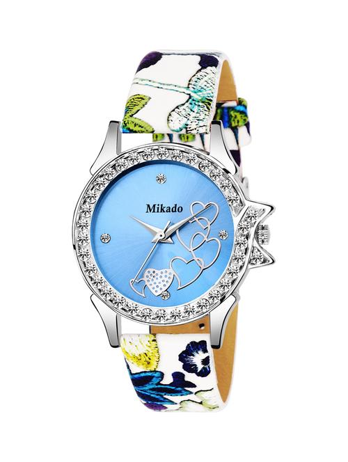 artistic designer strap heart blue dial analog watch for women and girls - 18691119 - Very Small Image - 1