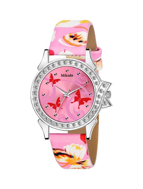 luxe pink butterfly design watch for women and girls - 18691221 - Very Small Image - 1