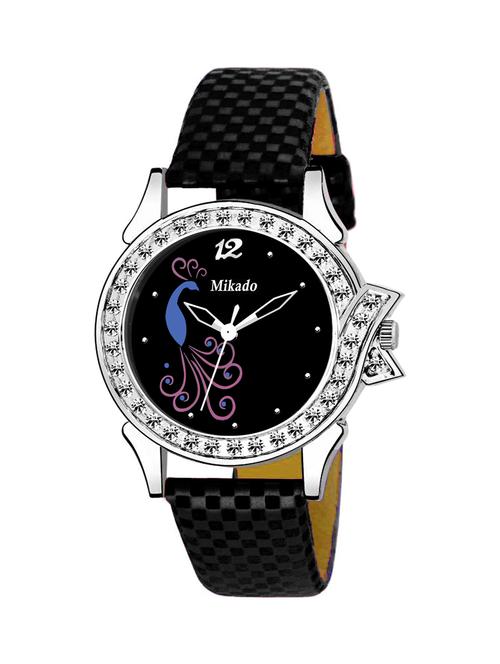 black analog watch for girls and women - 18691281 - Very Small Image - 1