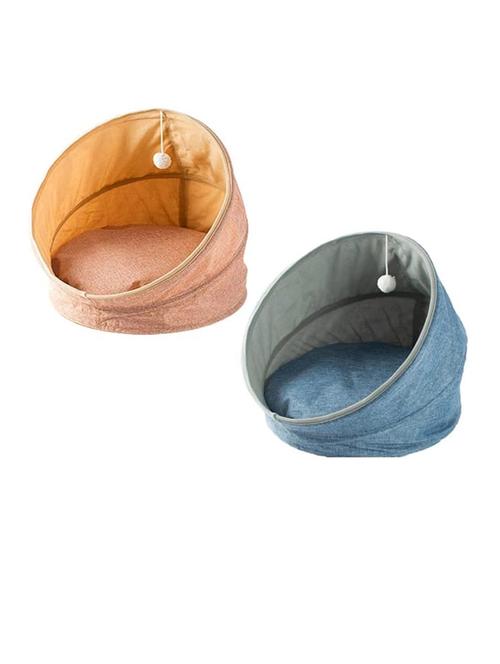 blue polyester cave pet bed - 18691776 - Very Small Image - 1