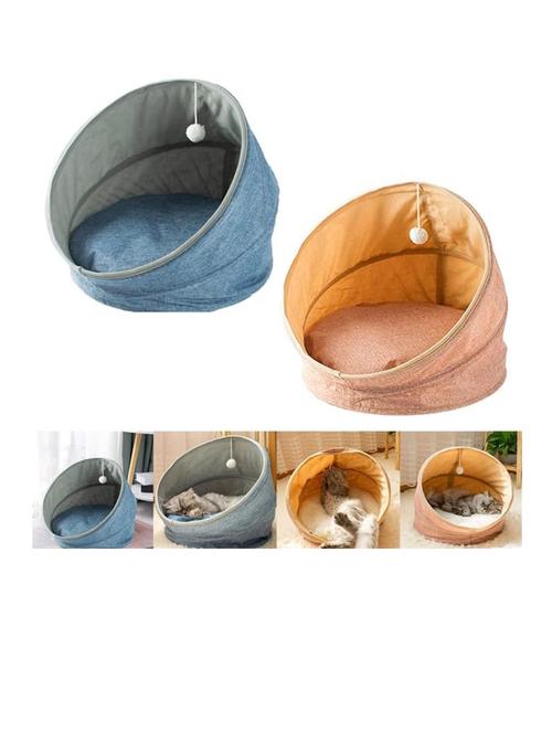 orange polyester cave pet bed - 18691786 - Very Small Image - 1