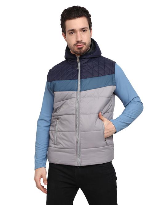 grey cotton casual jacket - 18692102 - Very Small Image - 1