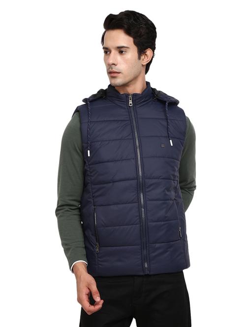 men solid sleeveless quilted jacket - 18692116 - Very Small Image - 1