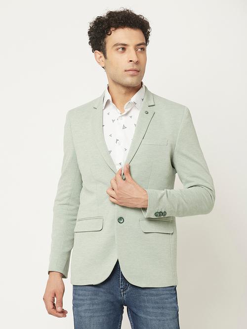 green polyester single breasted casual blazer - 18692138 - Very Small Image - 1