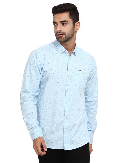mens micro print casual shirt - 18692748 - Very Small Image - 1