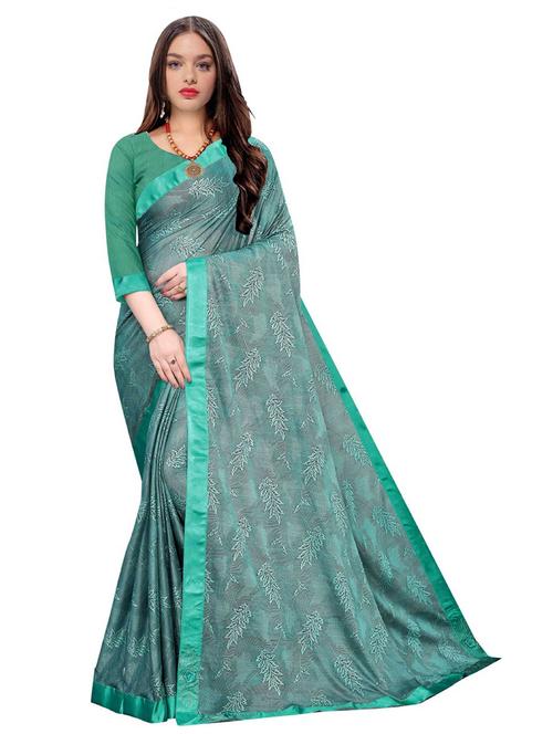 embroidered with bordered fancy saree with blouse - 18693035 - Very Small Image - 1