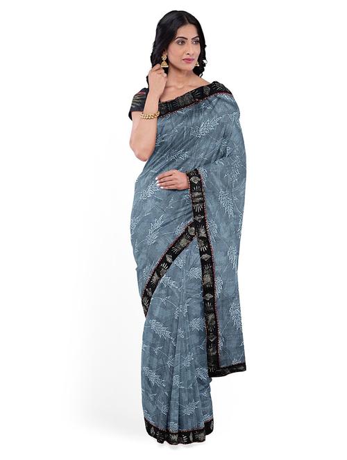women's embroidered saree with blouse - 18696130 - Very Small Image - 1
