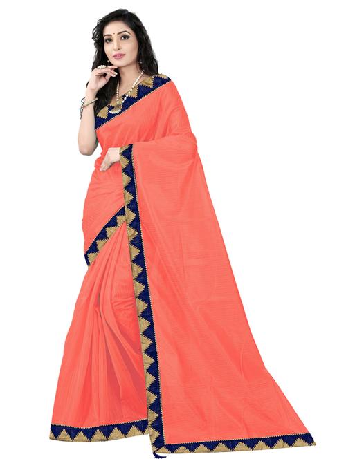 self design solid saree with blouse - 18696356 - Very Small Image - 1